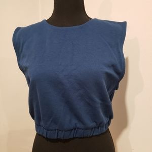 Zara Sleeveless Sweatshirt Cropped Top Size L